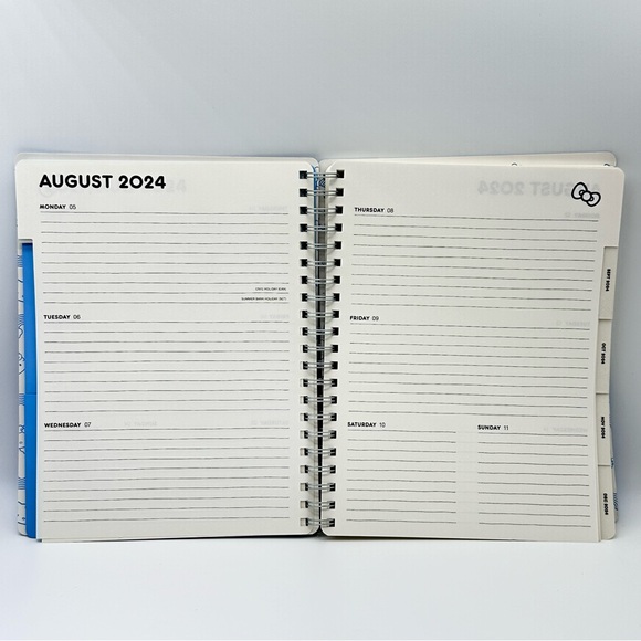 Sanrio Hello Kitty 2025 Large Spiral Planner - Blue Soft Leather Cover - Picture 7 of 11